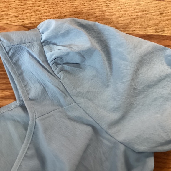 BloomChic Blue Sweetheart Bodice Puff Sleeve Twist Front  Dress  SZ 1X (14~16) - Picture 4 of 5